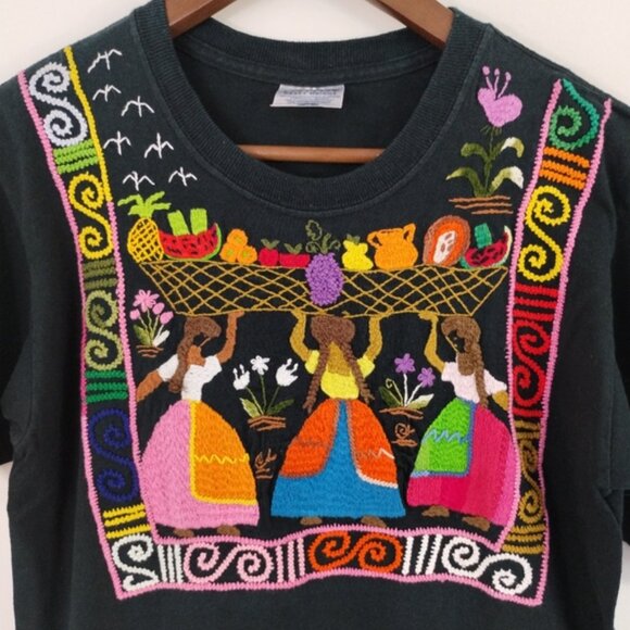 Vintage Mark Athletic Crew Neck Embroidered Top Medium 90s Y2K Heavy Weight - Picture 2 of 10